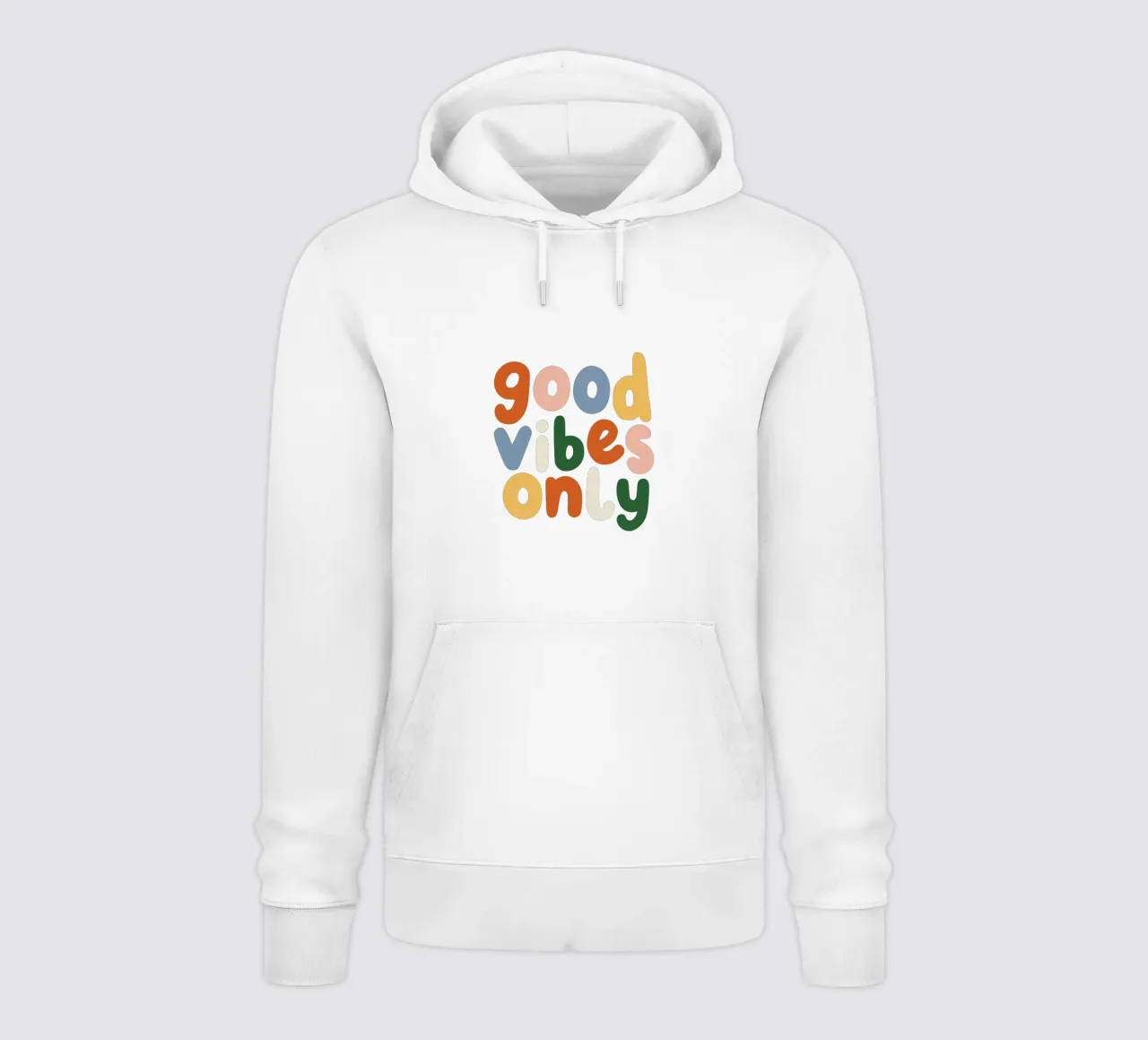 Good Vibes Only Colourful Typografie Design felpa con cappuccio da THE MOTIVATED TYPE