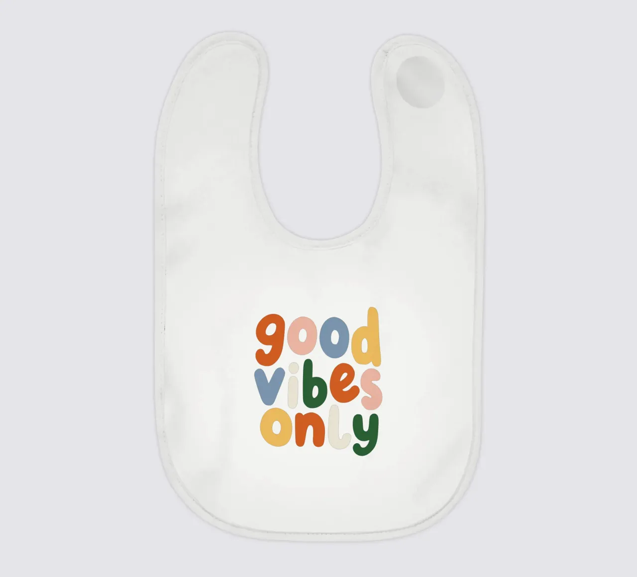 Good Vibes Only Colourful Typografie Design bavaglino da THE MOTIVATED TYPE