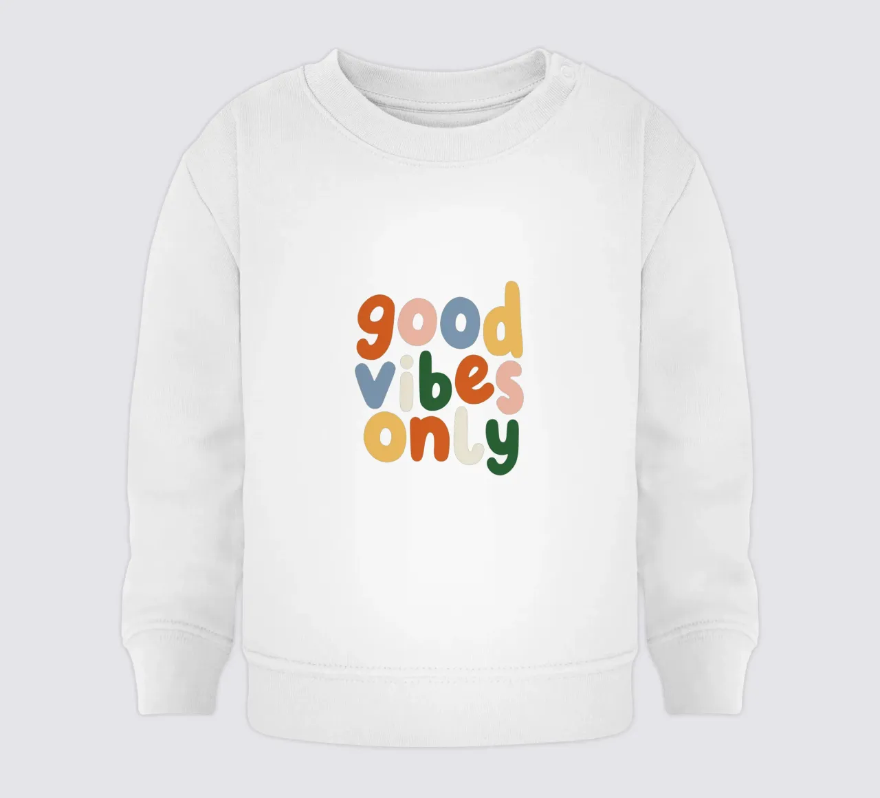 Good Vibes Only Colourful Typografie Design felpa neonato da THE MOTIVATED TYPE