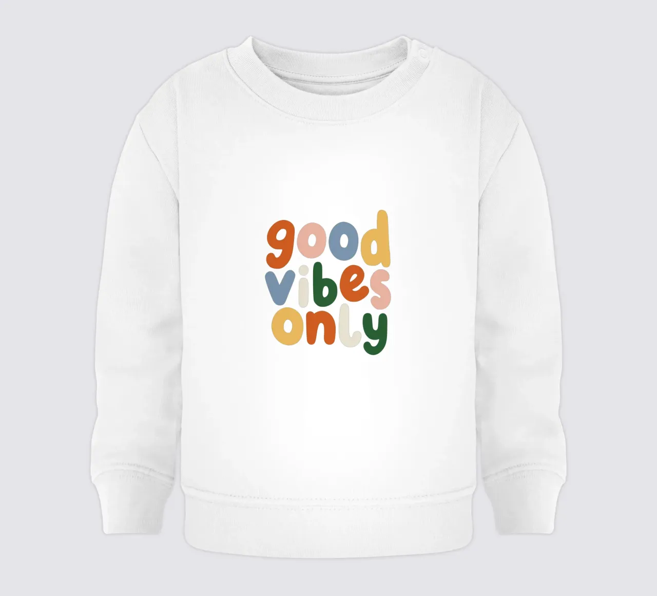 Nur gute Laune Buntes Typografie Design Baby Sweatshirt von THE MOTIVATED TYPE
