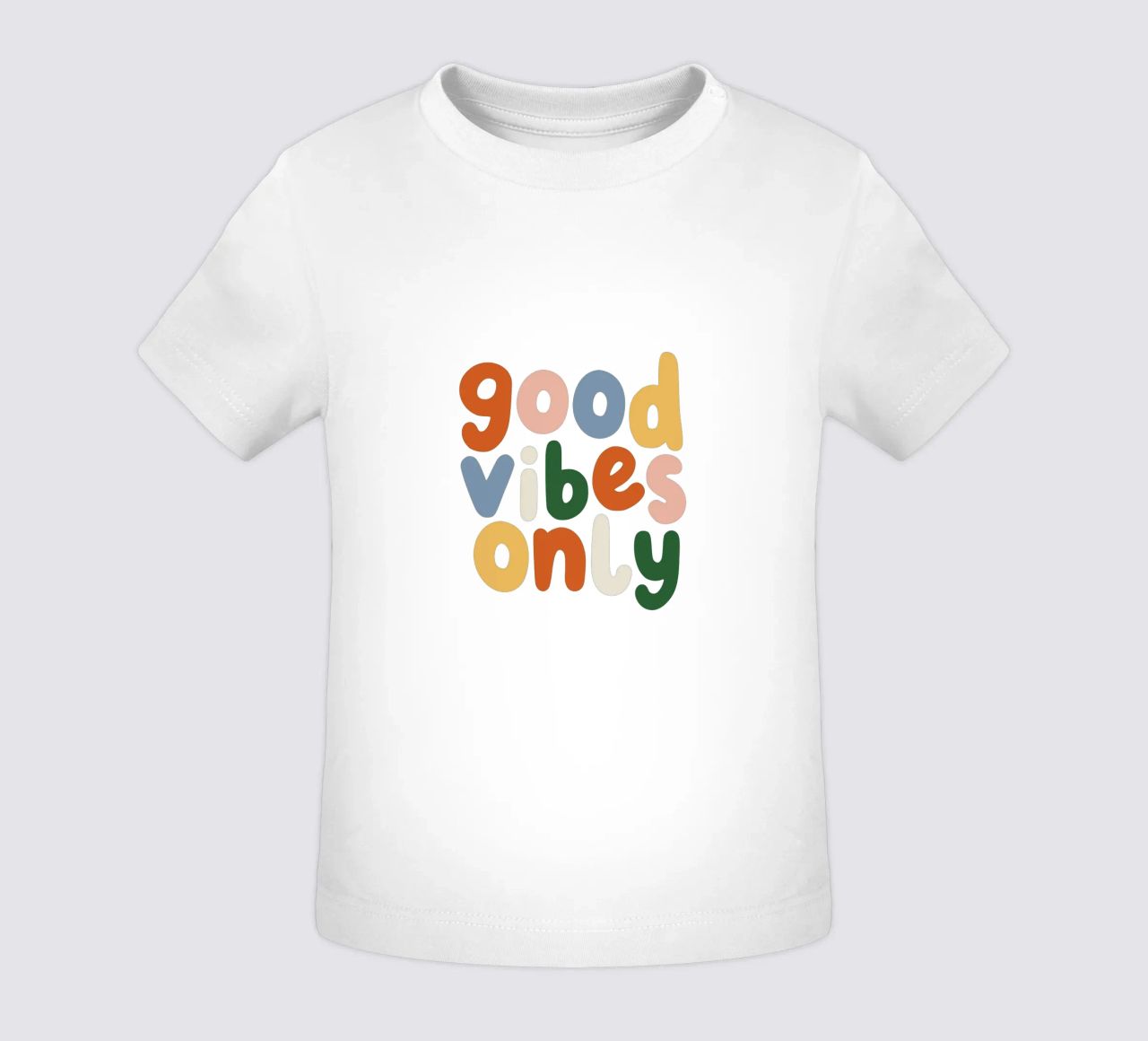 Good Vibes Only Colourful Typografie Design maglietta neonato da THE MOTIVATED TYPE