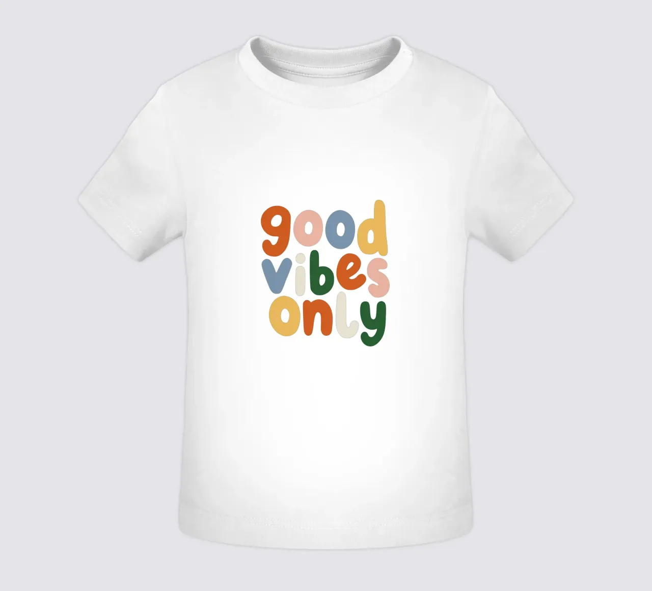 Good Vibes Only Colourful Typografie Design maglietta neonato da THE MOTIVATED TYPE