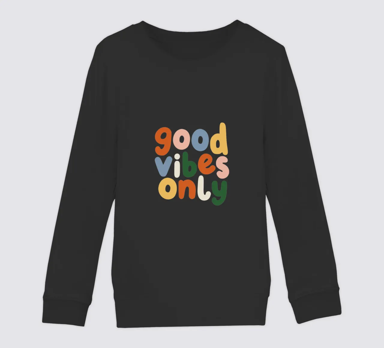 Good Vibes Only Colourful Typografie Design felpa bambino da THE MOTIVATED TYPE