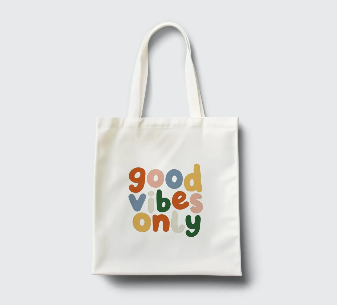 Good Vibes Only Colourful Typografie Design borsa in juta da THE MOTIVATED TYPE