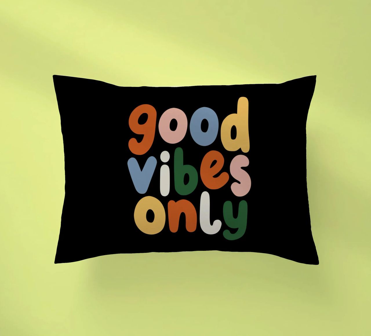 Good Vibes Only Colourful Typografie Design cuscino da THE MOTIVATED TYPE