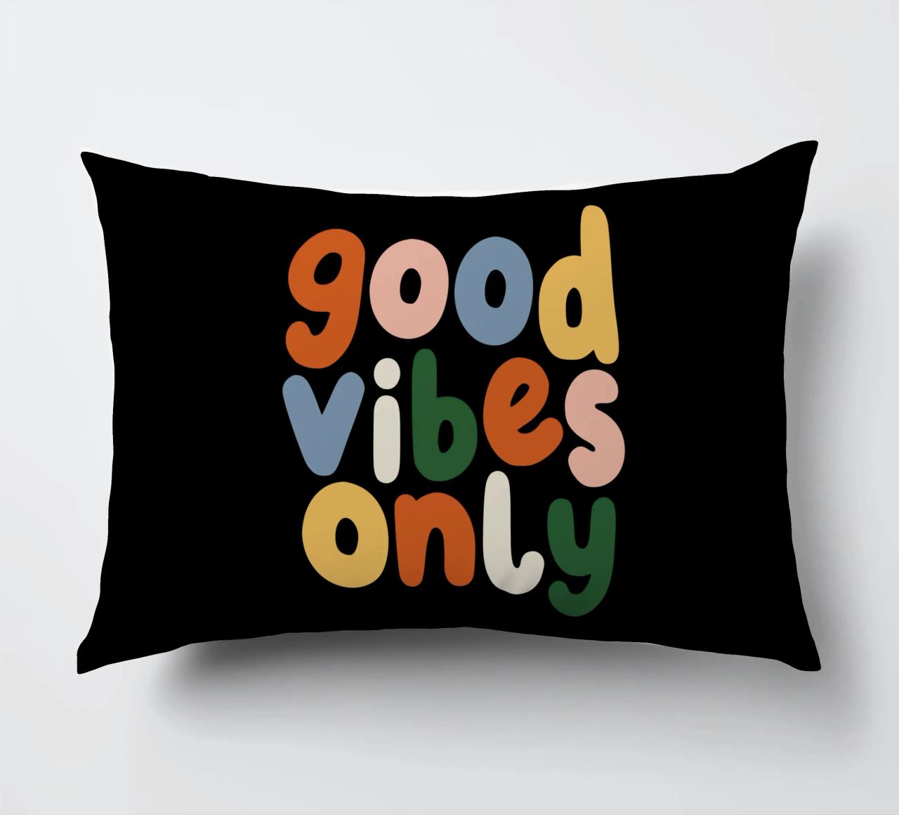 Good Vibes Only Colourful Typografie Design cuscino da THE MOTIVATED TYPE