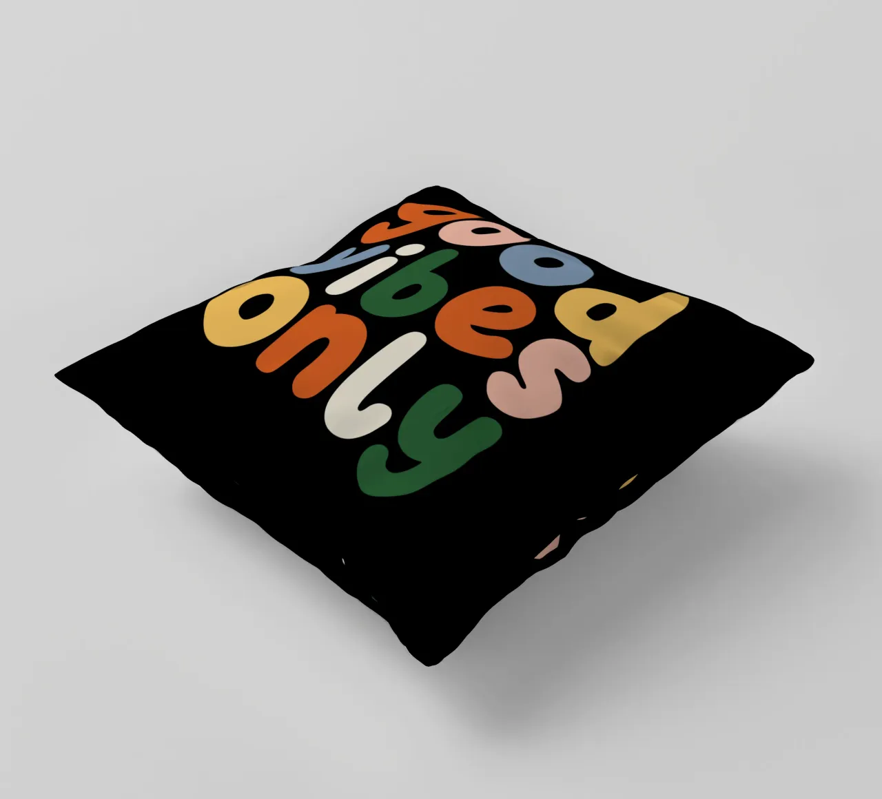 Good Vibes Only Colourful Typografie Design decorative cushion by THE MOTIVATED TYPE
