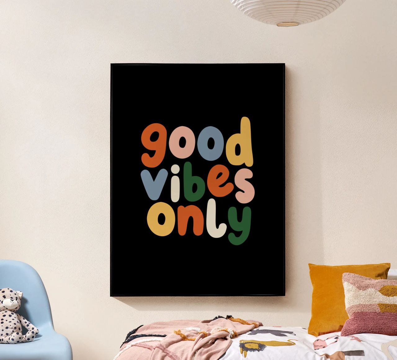 Good Vibes Only Colourful Typografie Design plexiglass da THE MOTIVATED TYPE