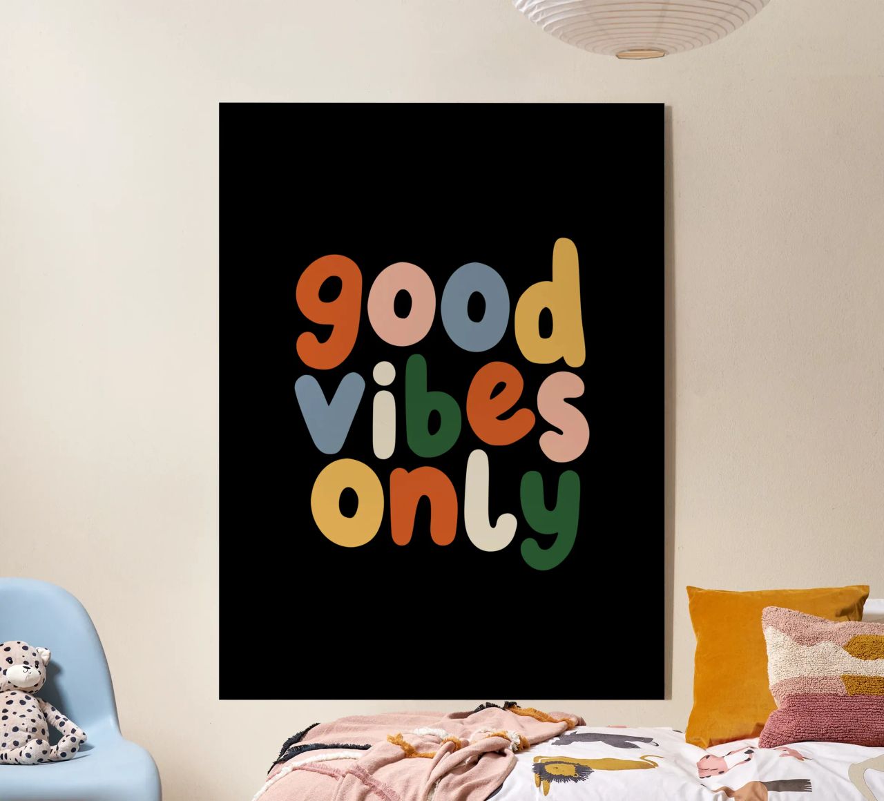 Good Vibes Only Colourful Typografie Design plexiglass da THE MOTIVATED TYPE
