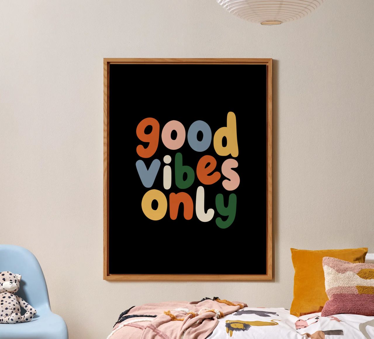 Good Vibes Only Colourful Typografie Design alluminio dibond da THE MOTIVATED TYPE