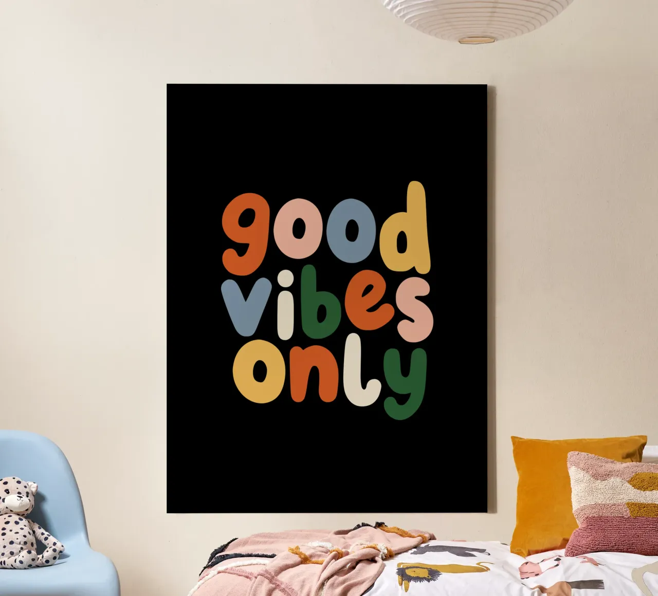 Good Vibes Only Colourful Typografie Design tela da THE MOTIVATED TYPE