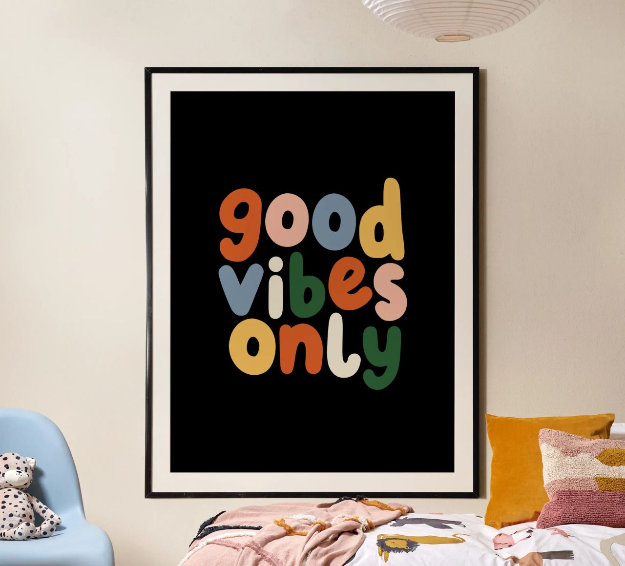Good Vibes Only Colourful Typografie Design carta hahnemühle da THE MOTIVATED TYPE