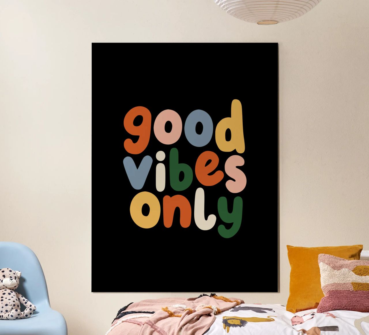Good Vibes Only Colourful Typografie Design carta hahnemühle da THE MOTIVATED TYPE