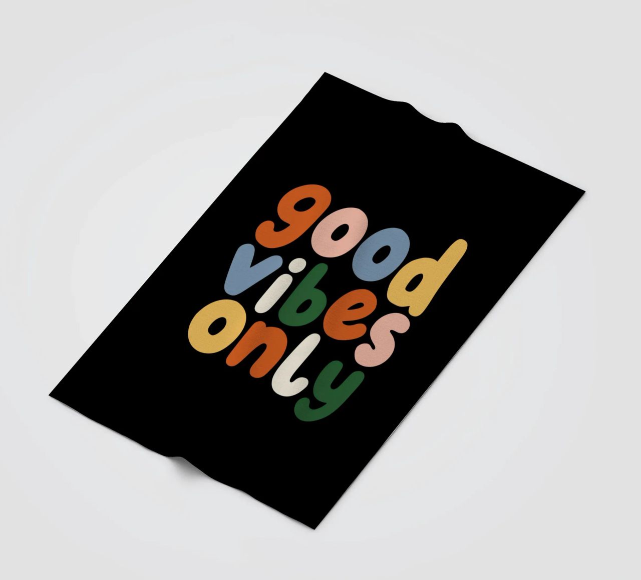 Good Vibes Only Colourful Typografie Design coperta in pile da THE MOTIVATED TYPE