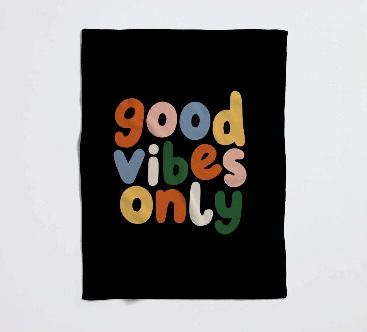 Good Vibes Only Colourful Typografie Design coperta in pile da THE MOTIVATED TYPE