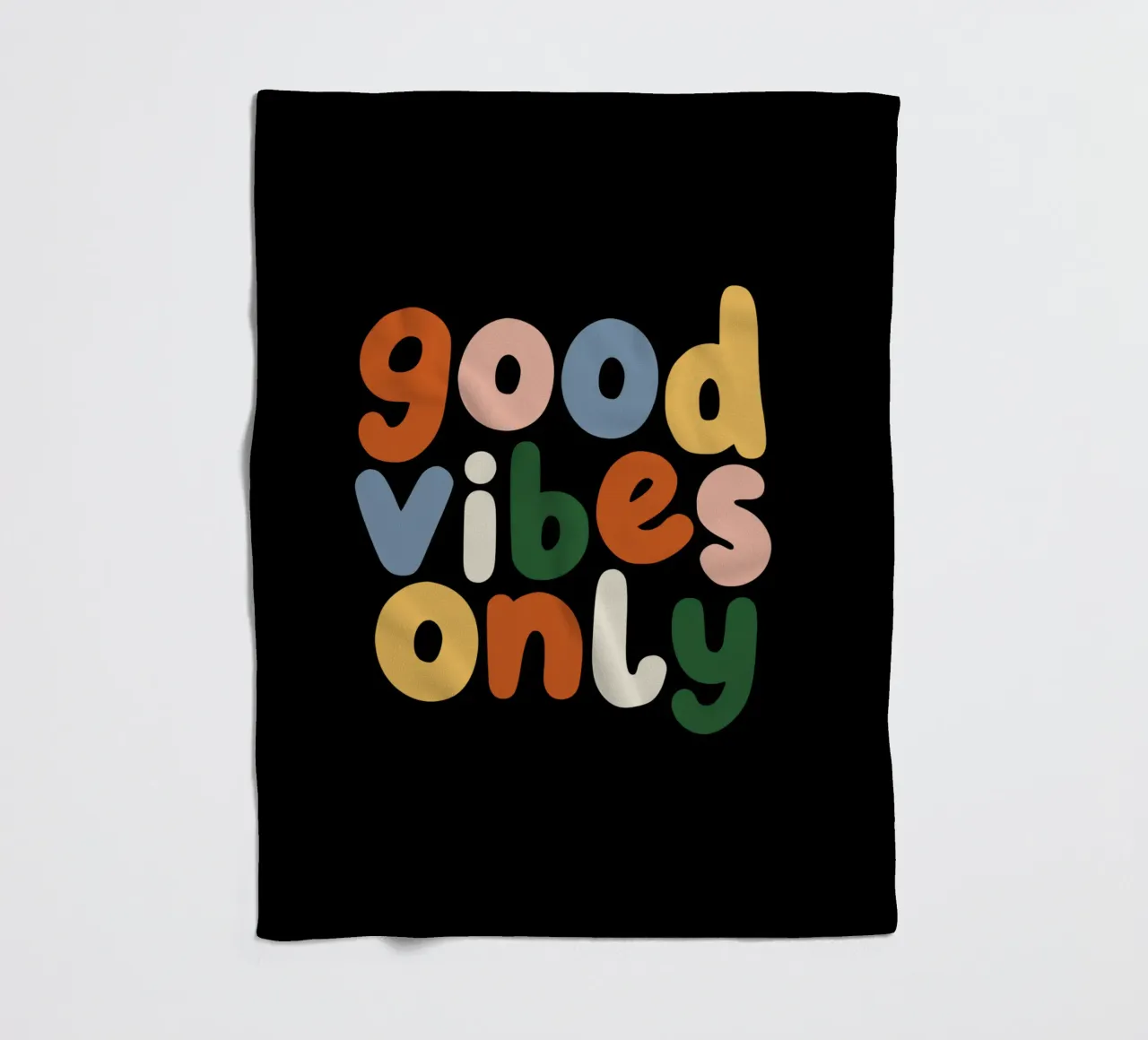Good Vibes Only Colorful Typografie Design manta de franela de THE MOTIVATED TYPE