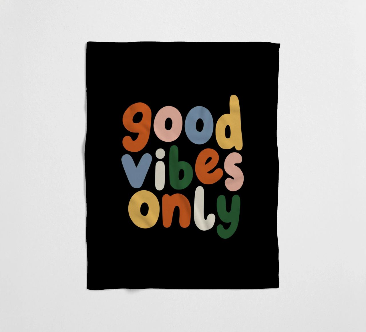 Good Vibes Only Colourful Typografie Design coperta in pile da THE MOTIVATED TYPE