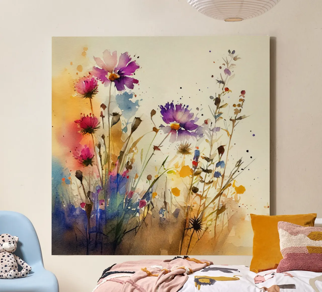 Prato pieno di fiori tela con Cornice a cassetta da Justyna Jaszke JBJart