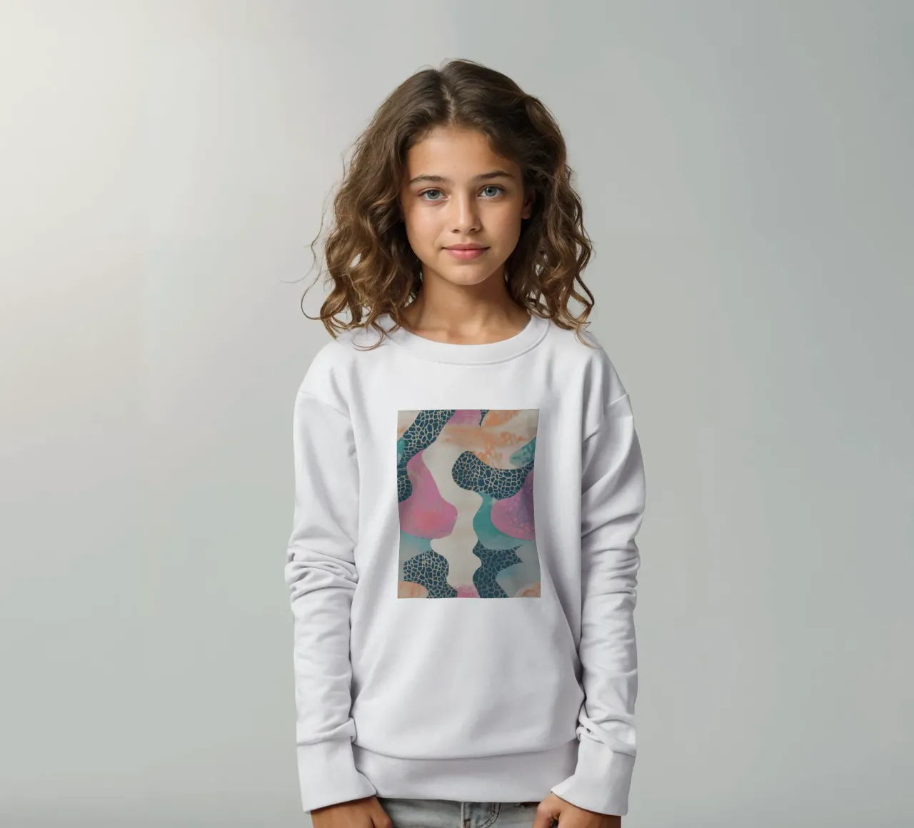 Retro Textil Collage Braga felpa bambino da Carinaprint