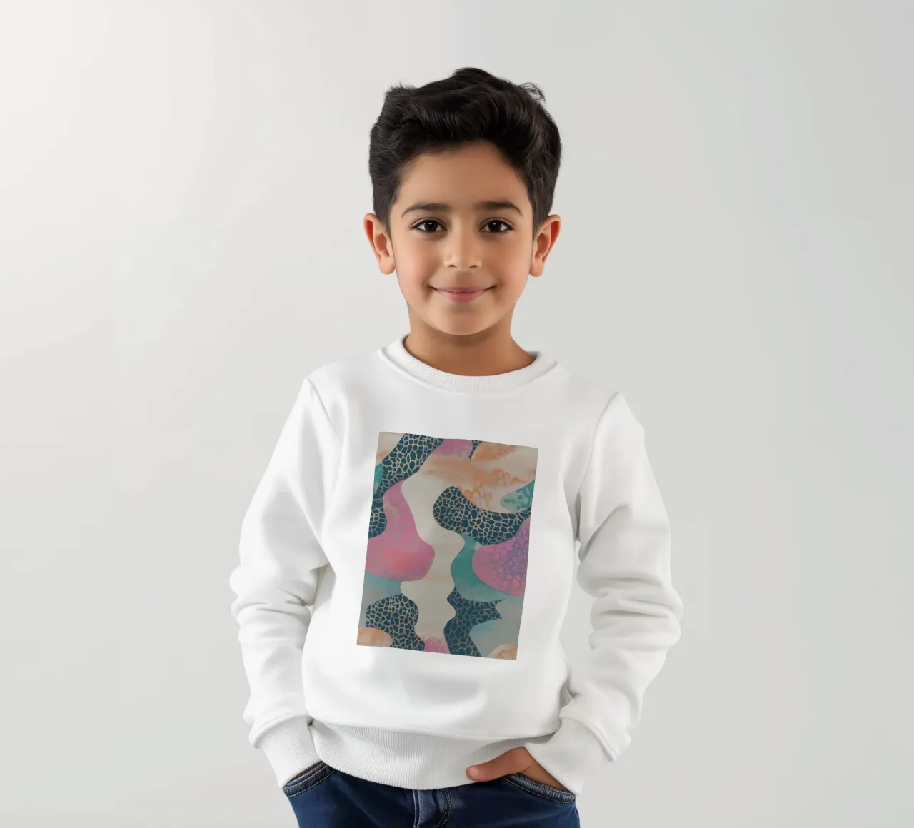Retro Textil Collage Braga felpa bambino da Carinaprint