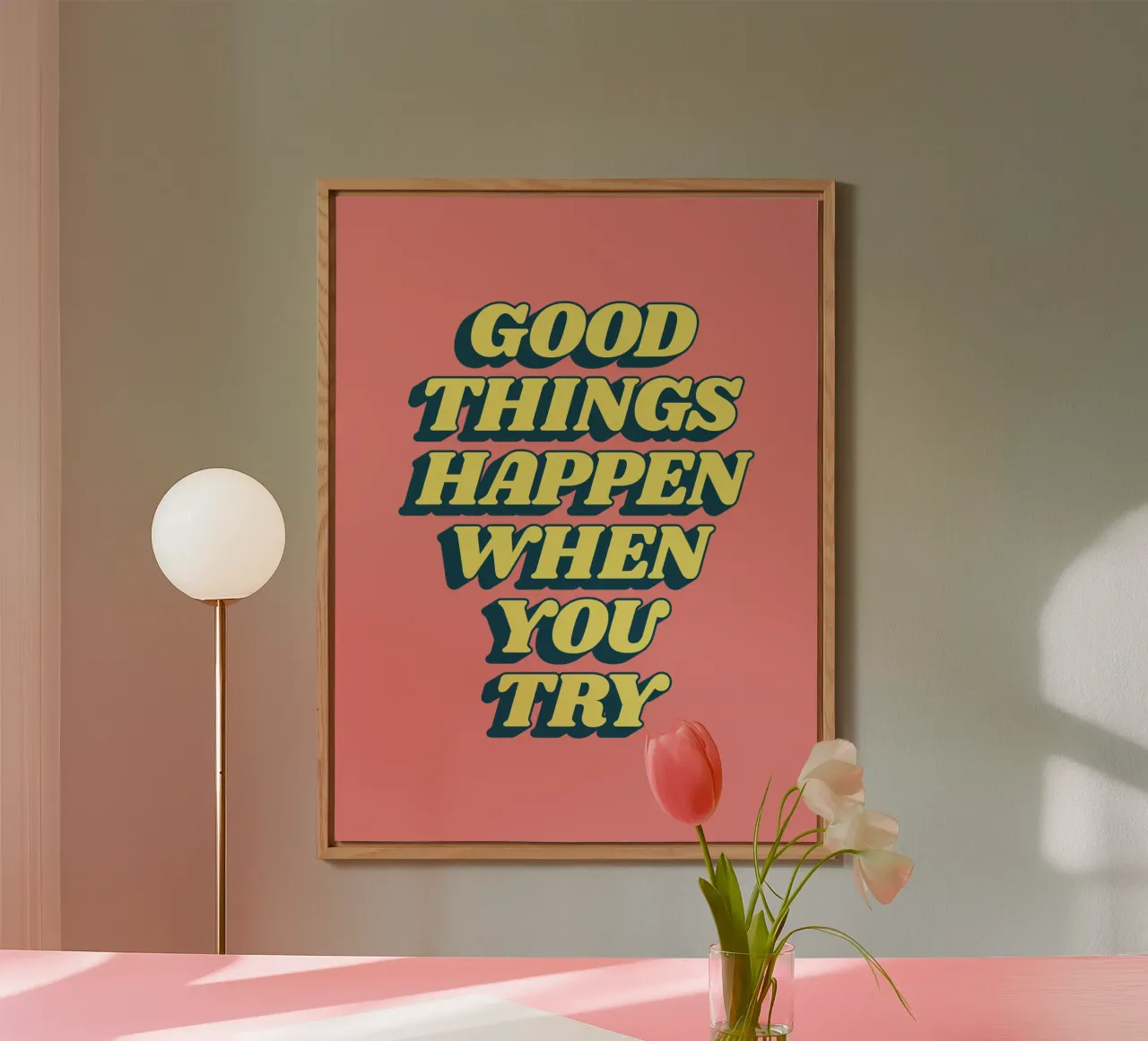 Good Things Happen When You Try Typography Design alu-dibond by THE MOTIVATED TYPE