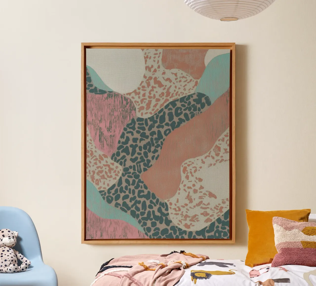 Collage retrò Textil Almada tela con Cornice a cassetta da Carinaprint