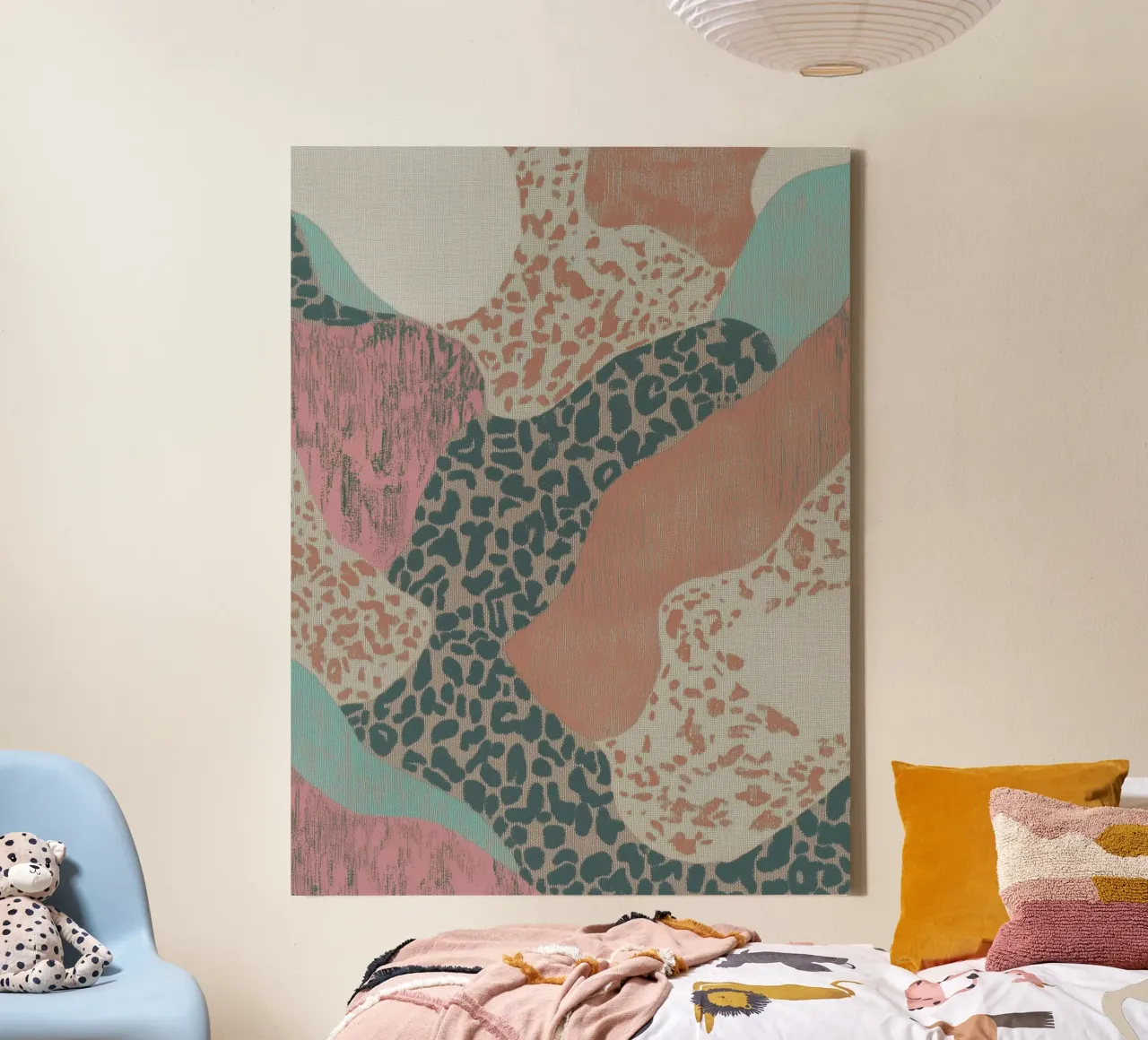 Collage retrò Textil Almada tela con Cornice a cassetta da Carinaprint
