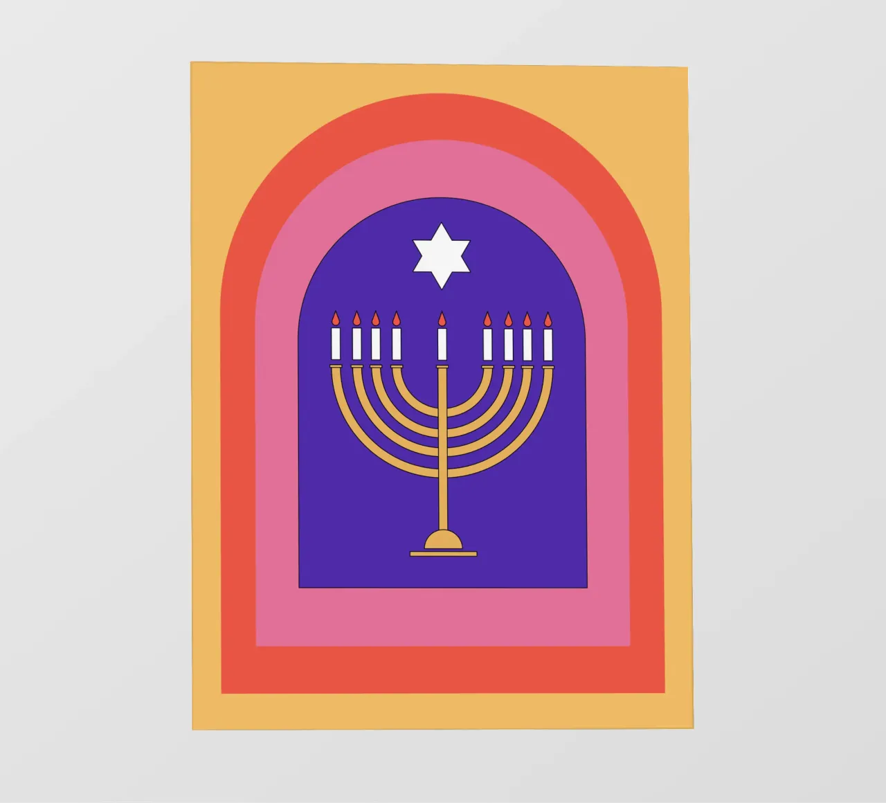 Celebrate Hanukkah with retro style pellicola backlit da galihstudio