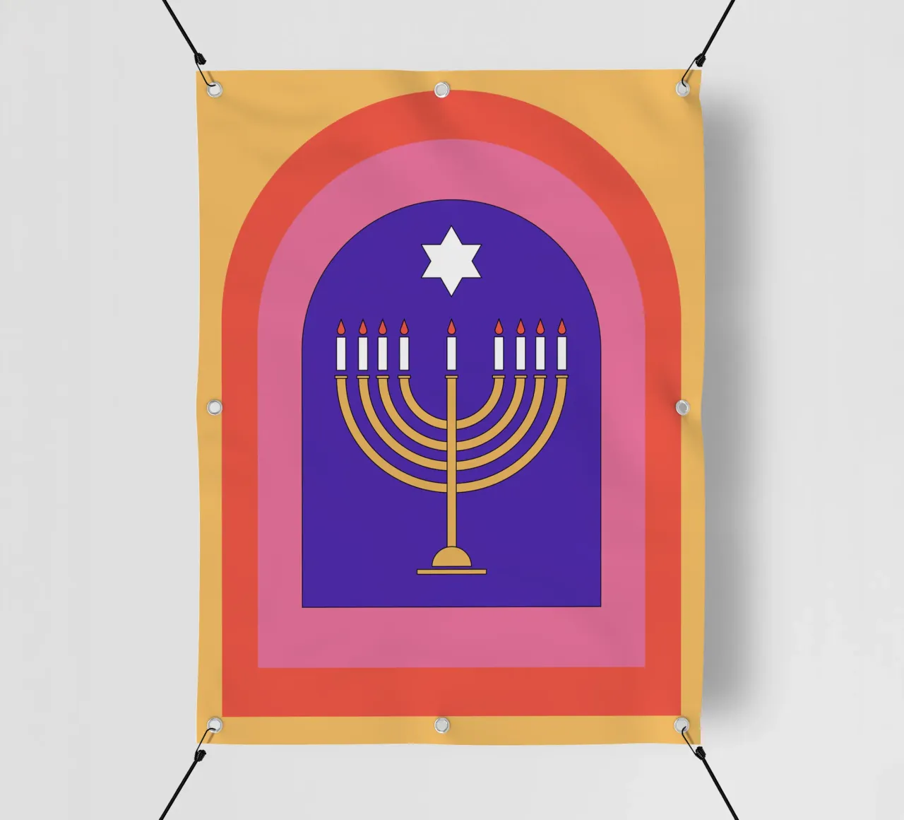 Celebrate Hanukkah with retro style telo in pvc da galihstudio