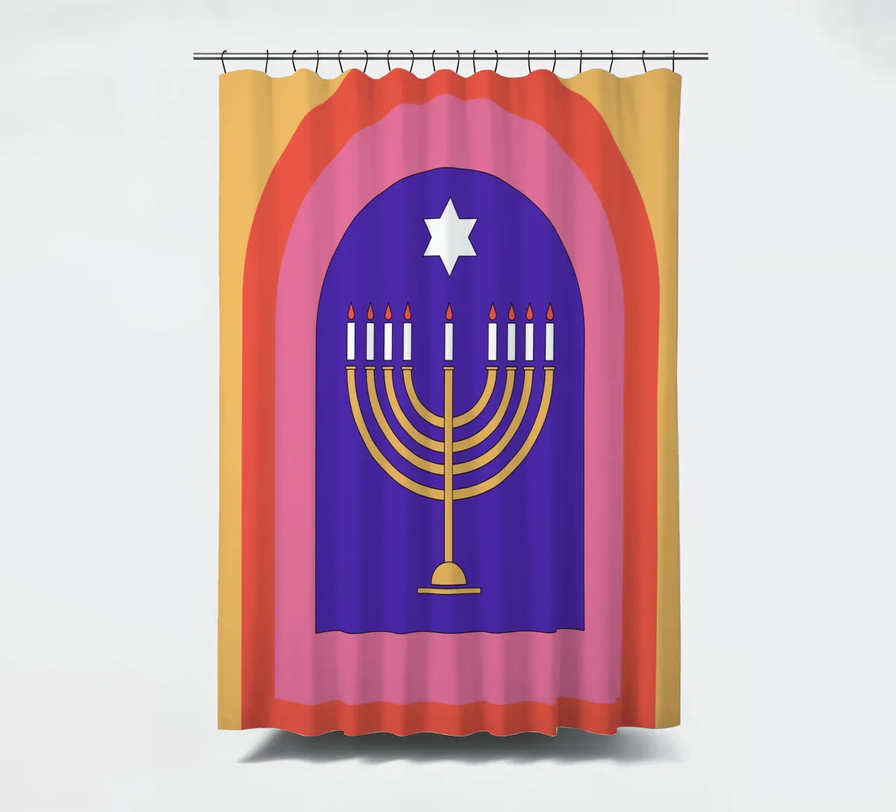 Celebrate Hanukkah with retro style tenda da doccia da galihstudio