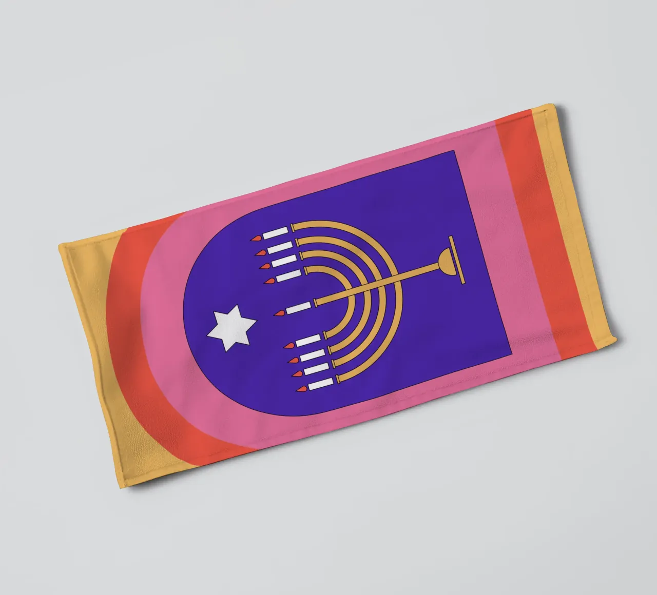 Celebrate Hanukkah with retro style asciugamano da bagno da galihstudio