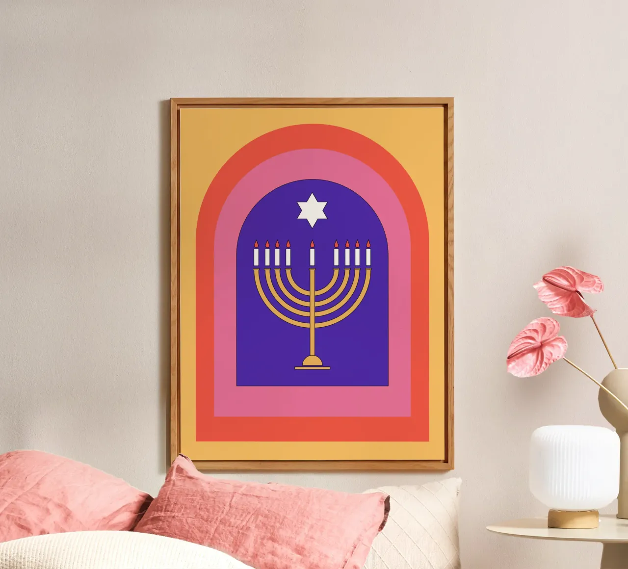 Celebrate Hanukkah with retro style alluminio dibond da galihstudio