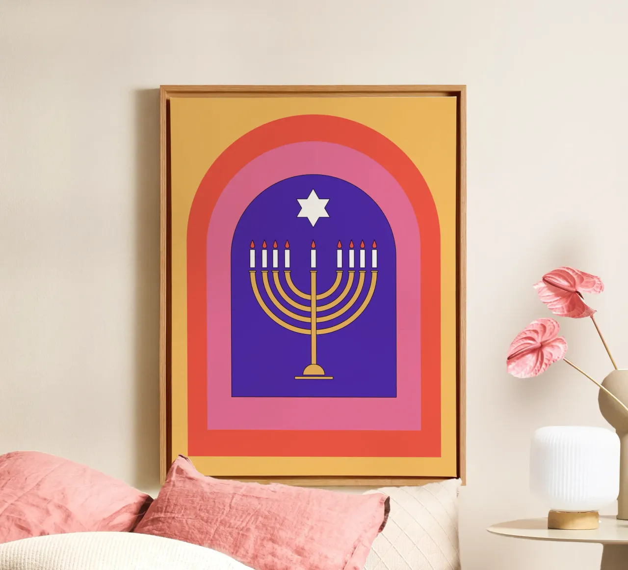 Celebrate Hanukkah with retro style tela da galihstudio