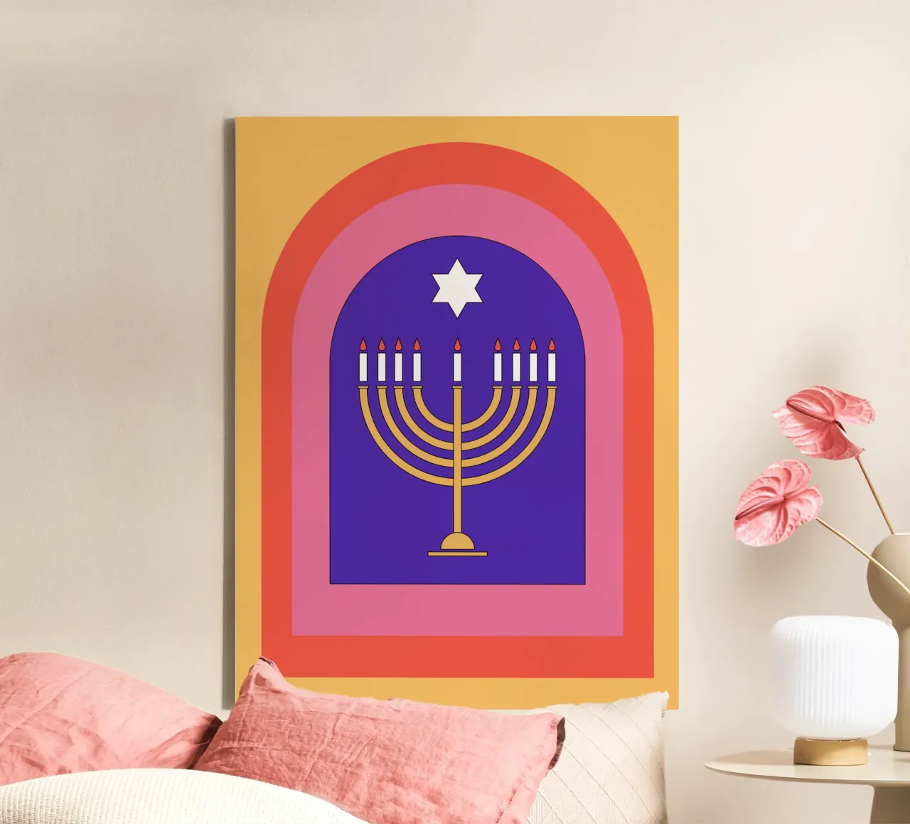 Celebrate Hanukkah with retro style tela da galihstudio