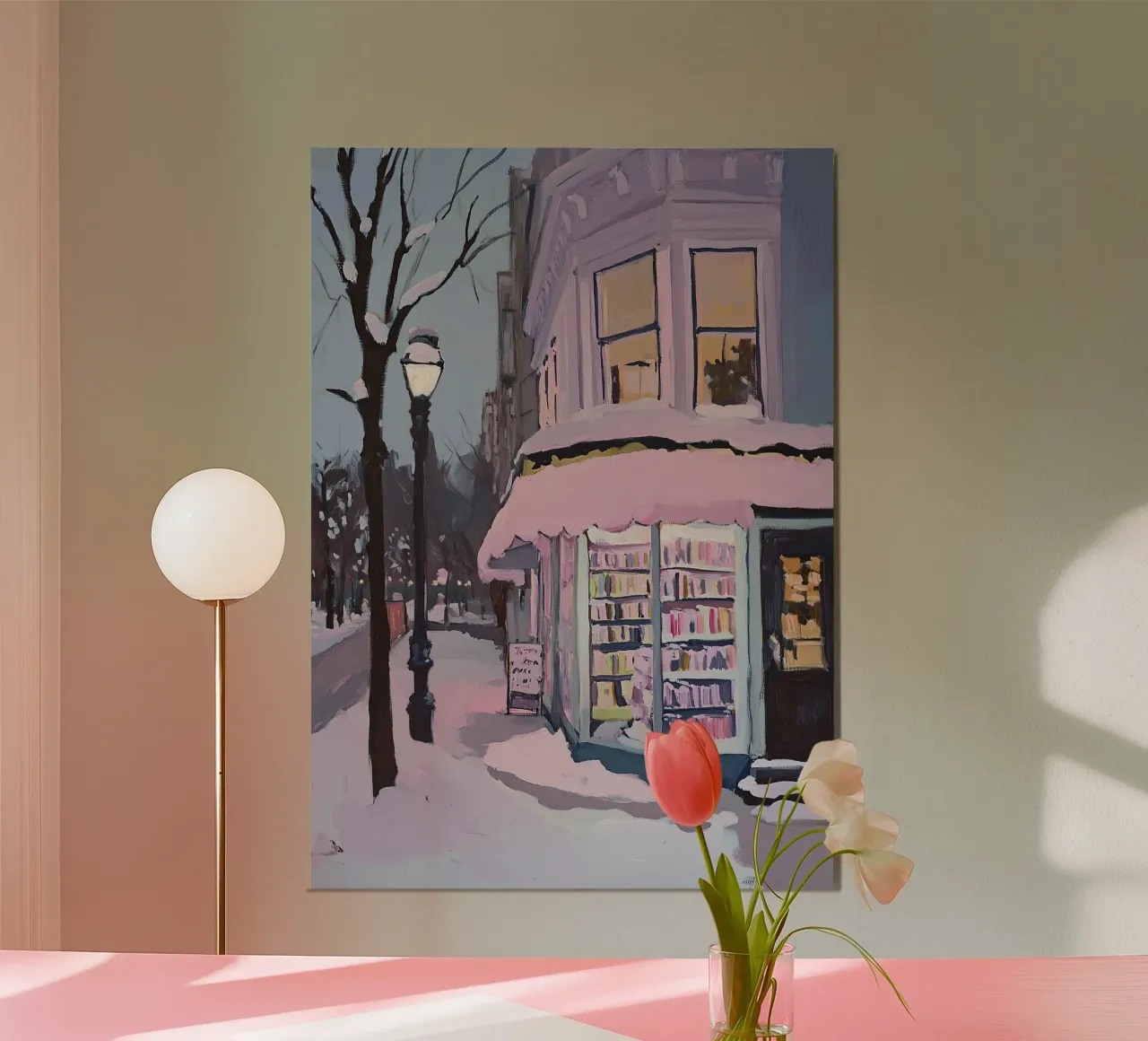 Libri Libreria Neve Inverno I poster con telaio in alluminio da Euphoria Theresa