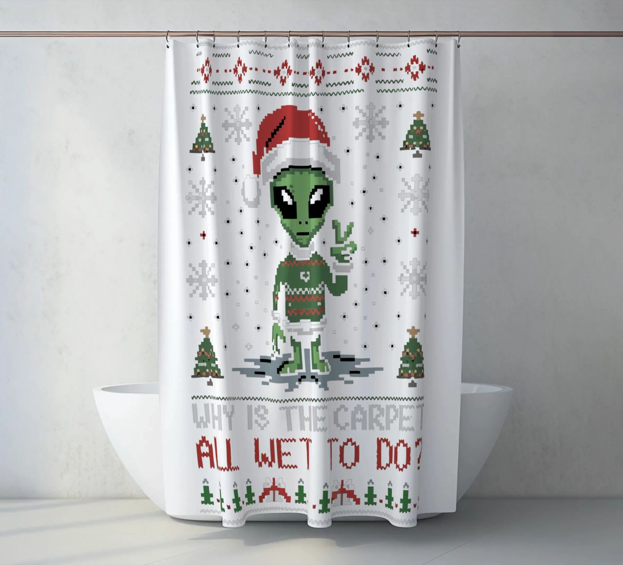 Why is the carpet all wet? tenda da doccia da edsonramosart