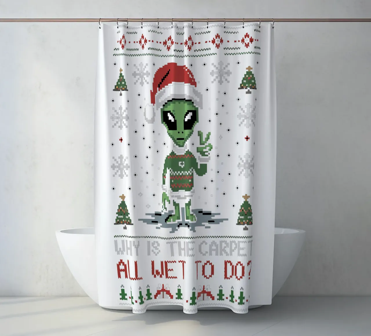 Why is the carpet all wet? tenda da doccia da edsonramosart