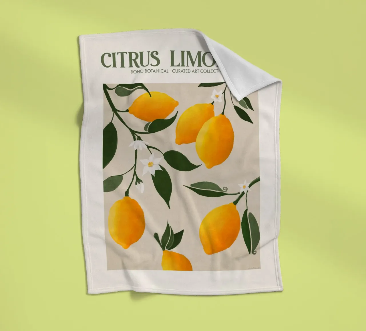 Emel Tunaboylu - Obstmarkt Zitrone Fleecedecke von The Artcircle