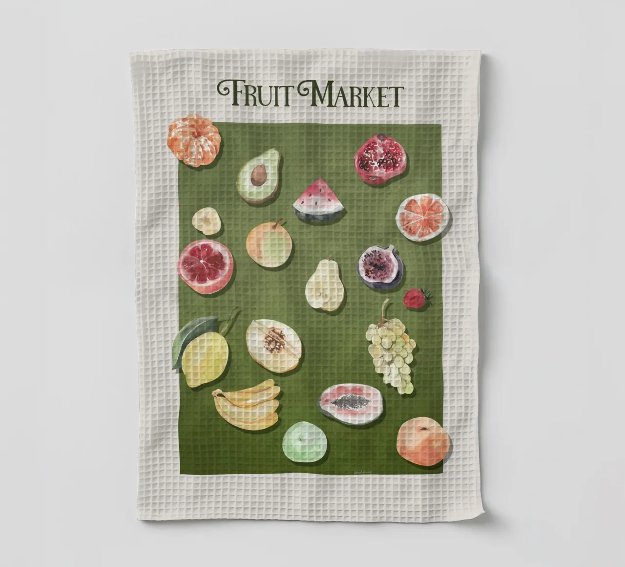 Emel Tunaboylu - Mercato della frutta canovaccio da cucina da The Artcircle