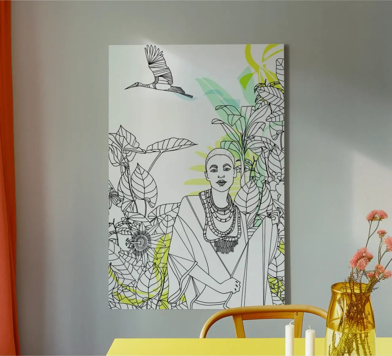 Jungle Queen - Queens & Dandies canvas with Floater frame by Anja Denz