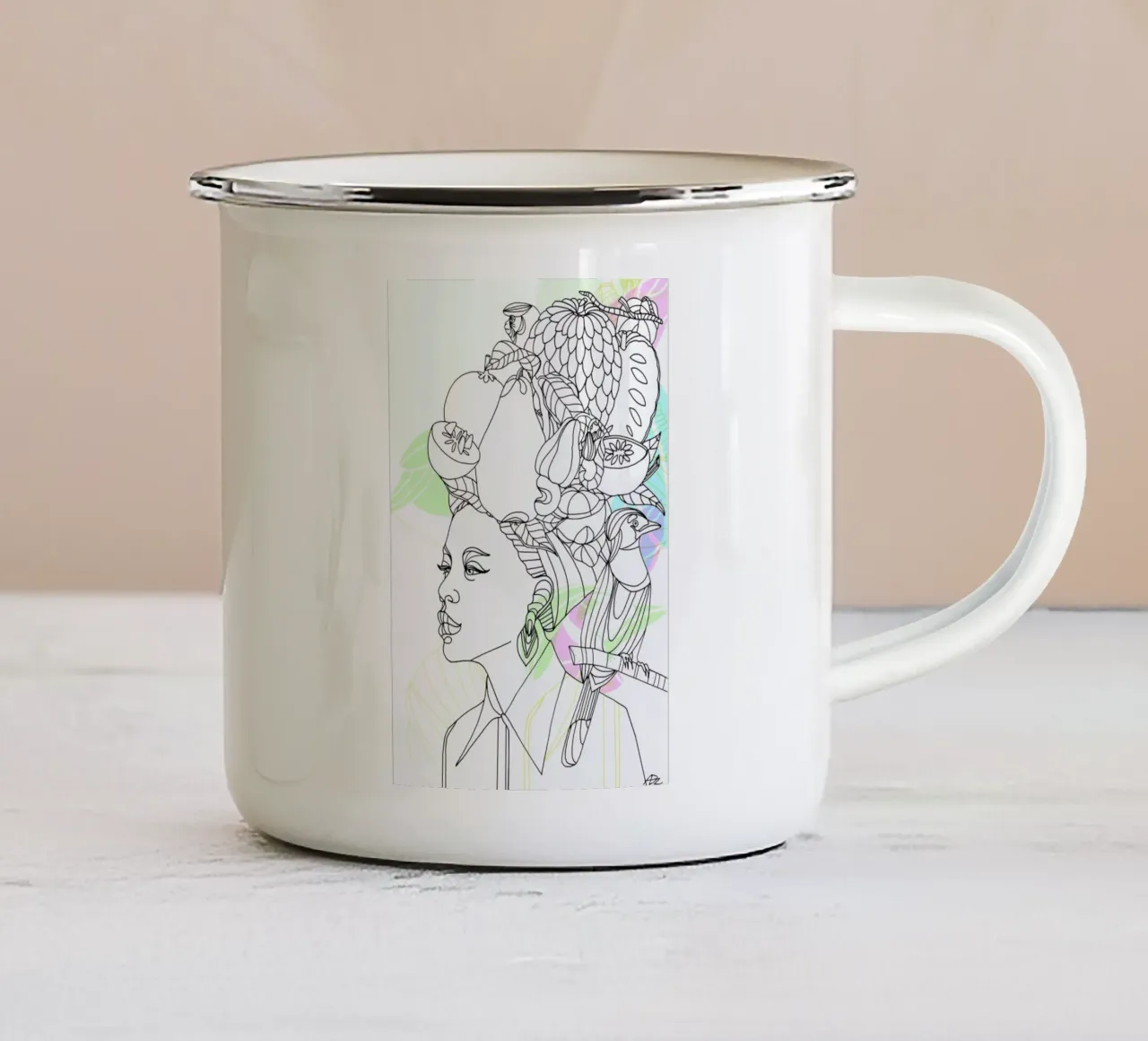 Fruit Hat - Queens & Dandies tazza in smalto da Anja Denz