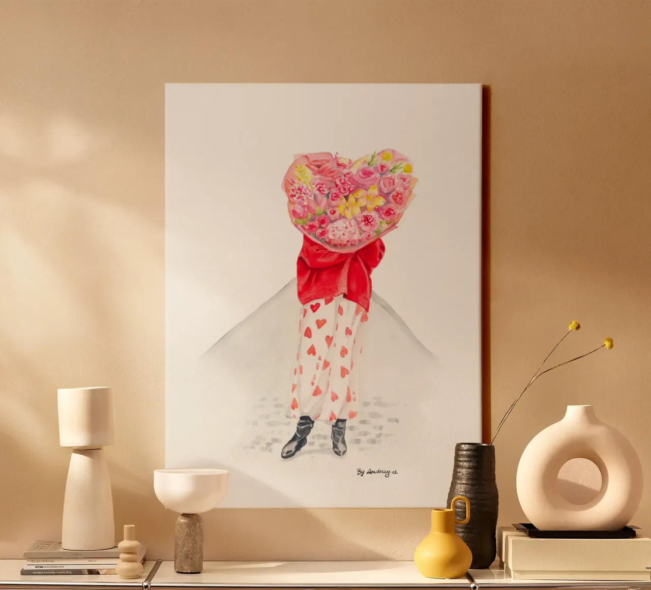 Valentine'S Day in Paris tela con Cornice a cassetta da byaudreyd