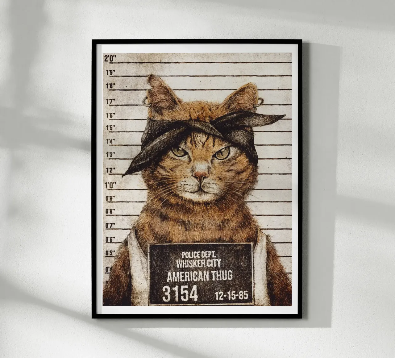 Teppista americano poster con telaio in legno da mikekoubou