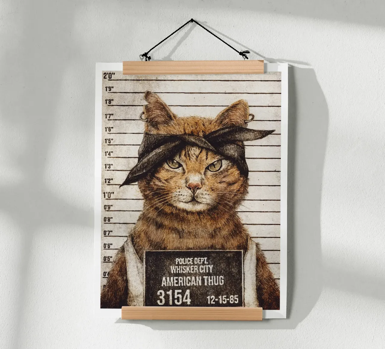Teppista americano poster con telaio in legno da mikekoubou