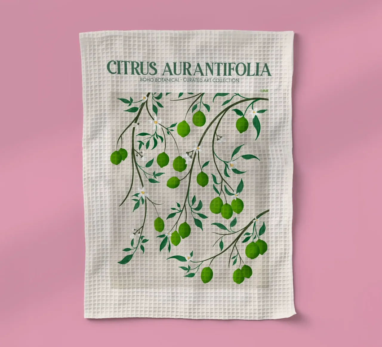 Emel Tunaboylu - Mercato della frutta Lime canovaccio da cucina da The Artcircle