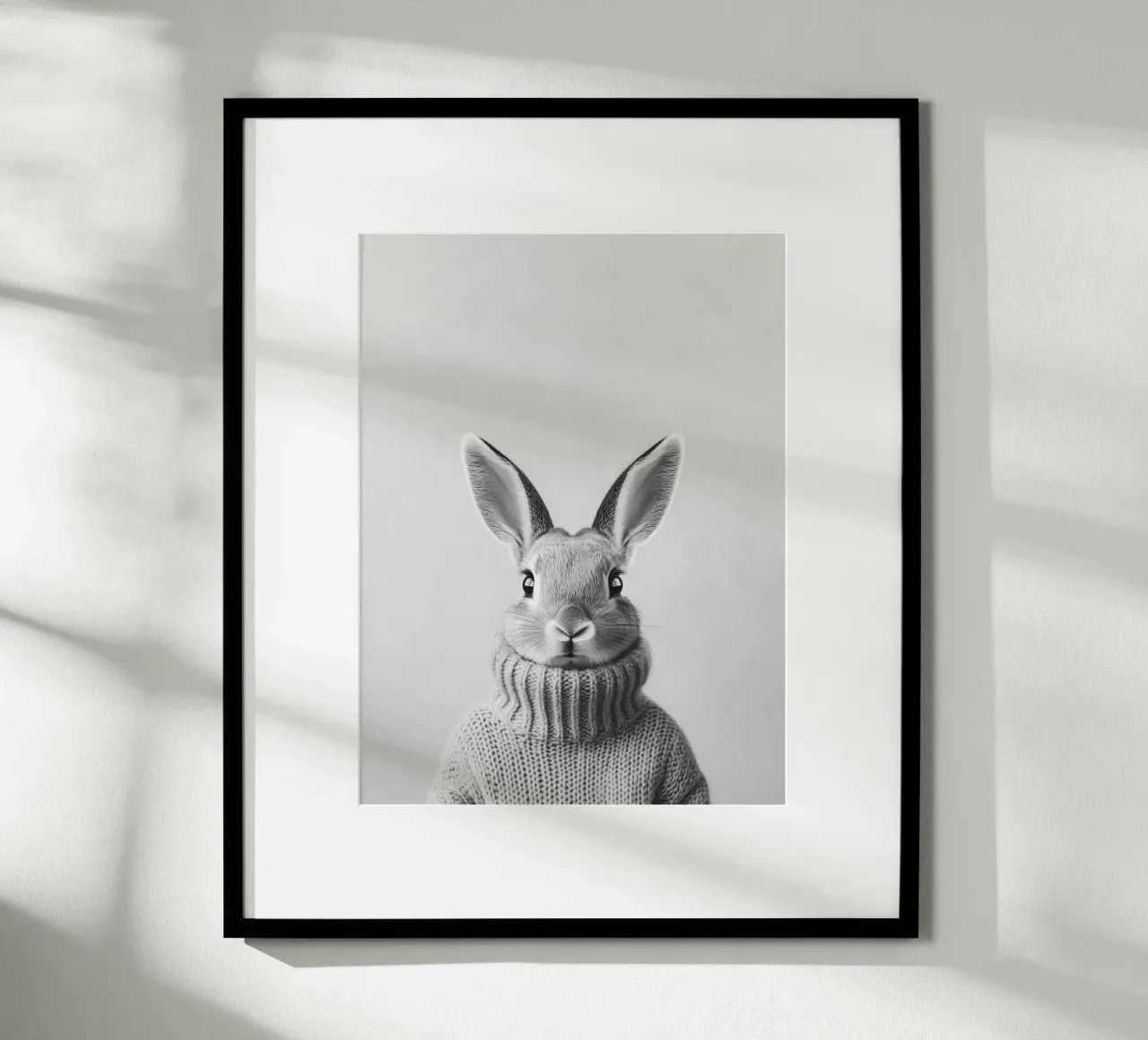 Hasen Ritratto Luis poster con telaio in legno da Carinaprint