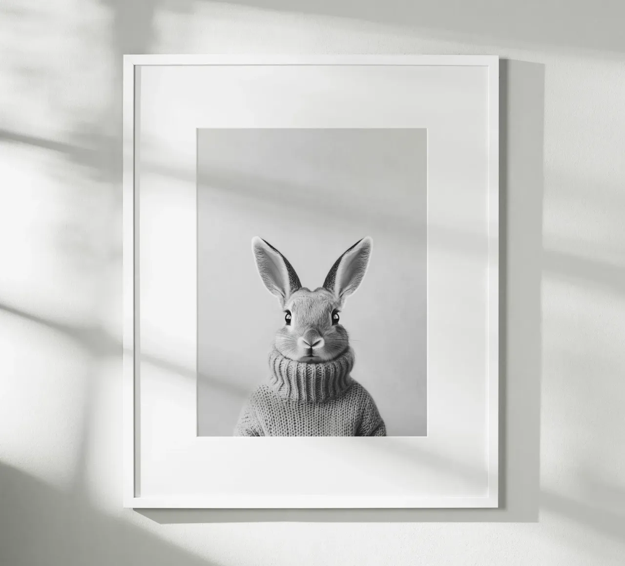 Hasen Ritratto Luis poster con telaio in legno da Carinaprint