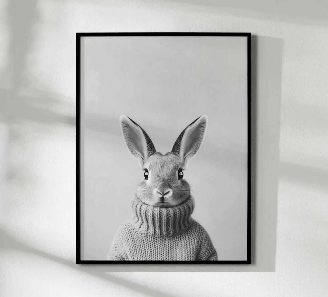 Hasen Ritratto Luis poster con telaio in legno da Carinaprint