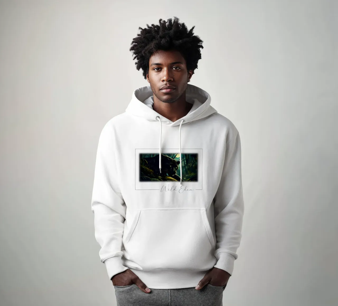 PANTHERE NOIRE felpa con cappuccio da RUBIANT ART