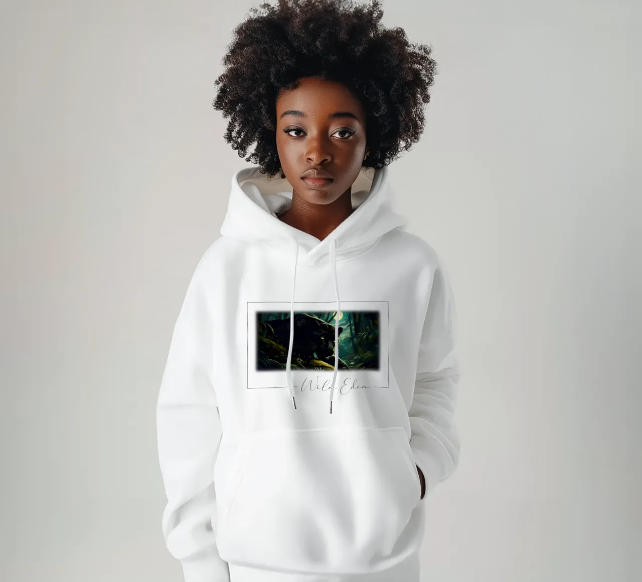 PANTHERE NOIRE felpa con cappuccio da RUBIANT ART